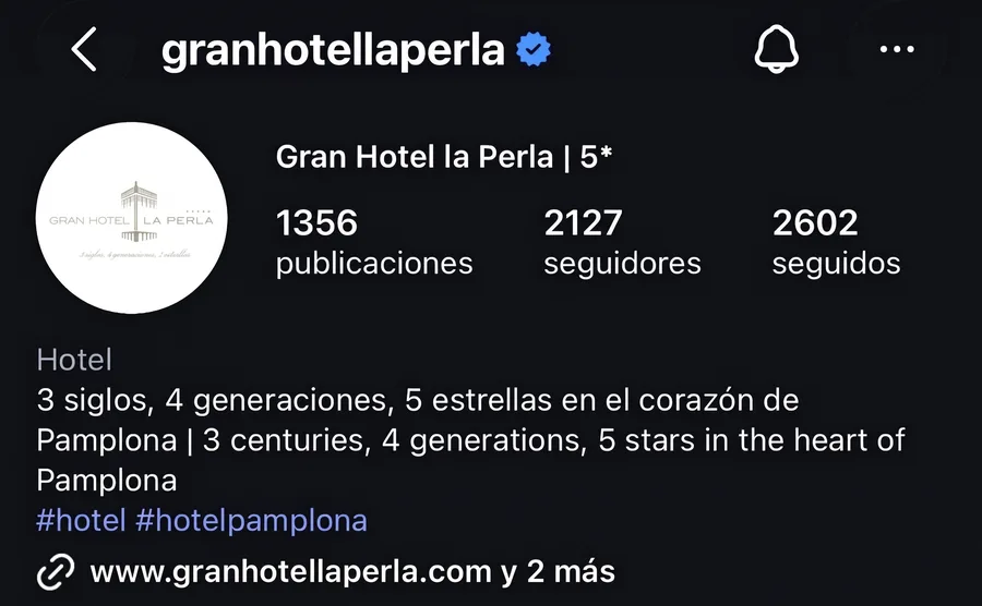 Perfil de @granhotellaperla antes