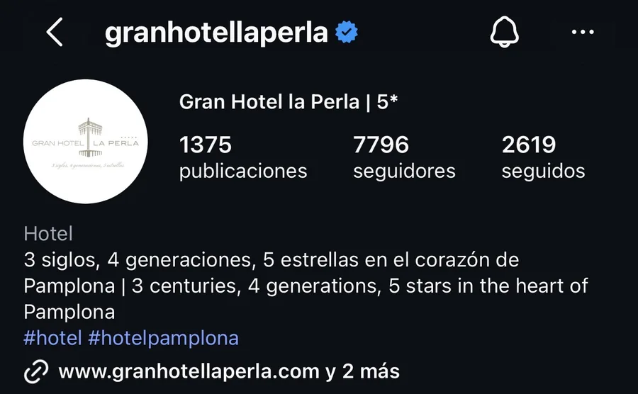 Perfil de @granhotellaperla después